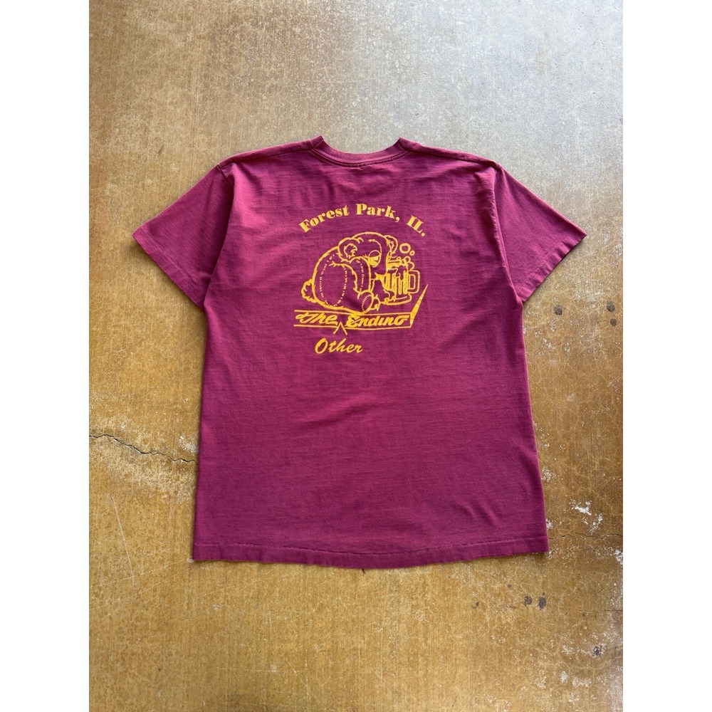 VTG 90s Drunk Koala Forest Park Illinois T-Shirt The Other Ending Burgundy XL